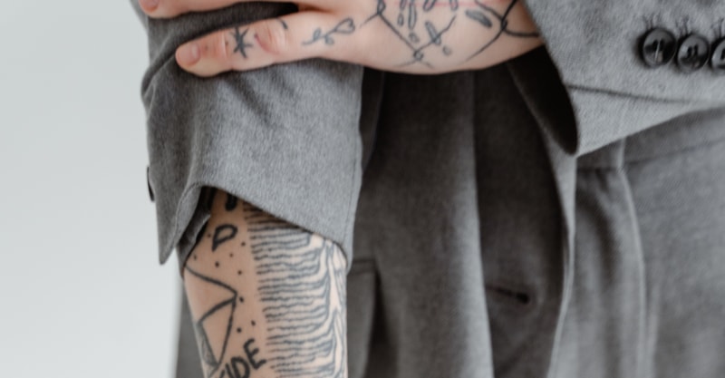 Track marks hidden on man's arm