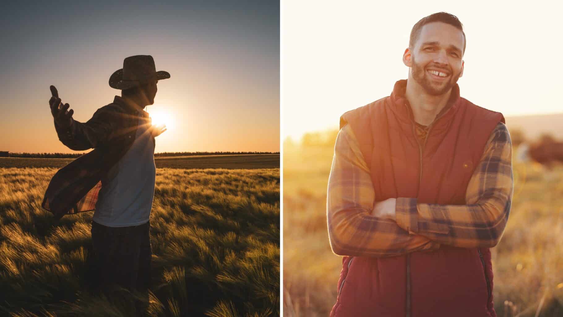 A split image of men standing during a sunrise for the topic how much does sober living cost in texas.