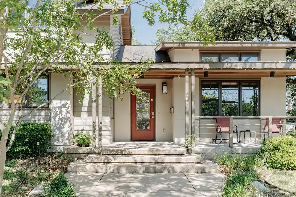 Residential building at Heartwood Recovery's men's addiction treatment facility on a 3acre property in South Austin, Texas
