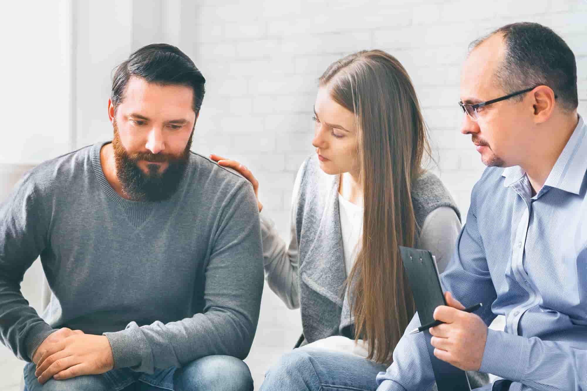 a family staging an intervention